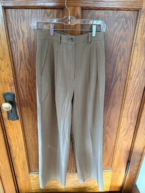Banana Republic Tan Wool Wide Leg Trouser Pants Like New size 4